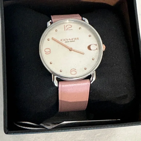 Coach Pink Leather Strap Watch - Picture 7 of 10